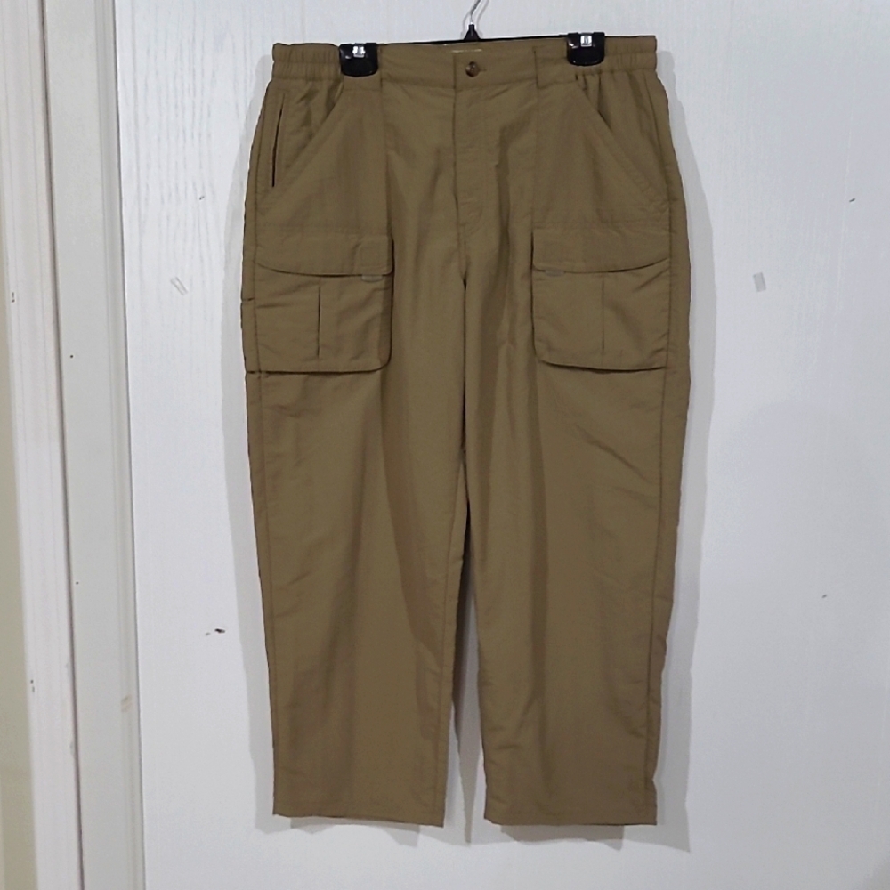 L.L. Bean Womens Tan Cargo Hiking Pants Size Large Tall